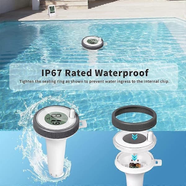 Pooltermometer - Flydende pooltermometer med letlæseligt display