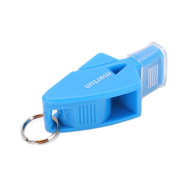 Whistle Plastic Crisp Sound Utomhus Whistle Basketball med snodd och Finger Clip Light Blue