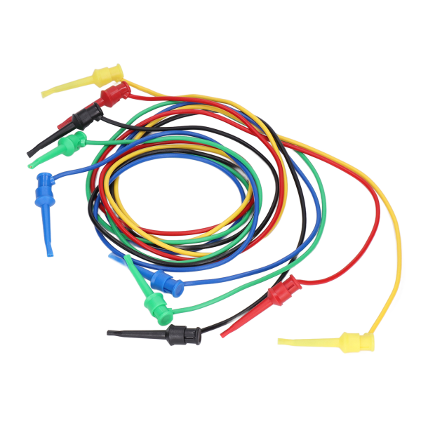 5 stk krokodilleklemme testledning dobbelt endt testkabel ledning sett kit for vedlikehold