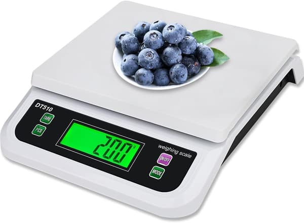 Kitchen Scale 30kg/1g, with PCS and TARE Function, Accurate Kitchen Food Weighing, with 6 Units, Professional LCD Display Scale