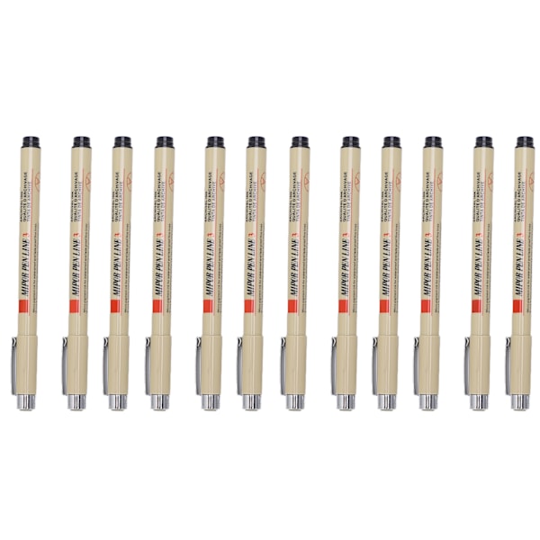 12 st Micro Line Pennor Snabbtorkande Vattentäta Färgbeständiga Linjeritningspennor för Ritning Skrivning Produktdesign Arkitektonisk Design