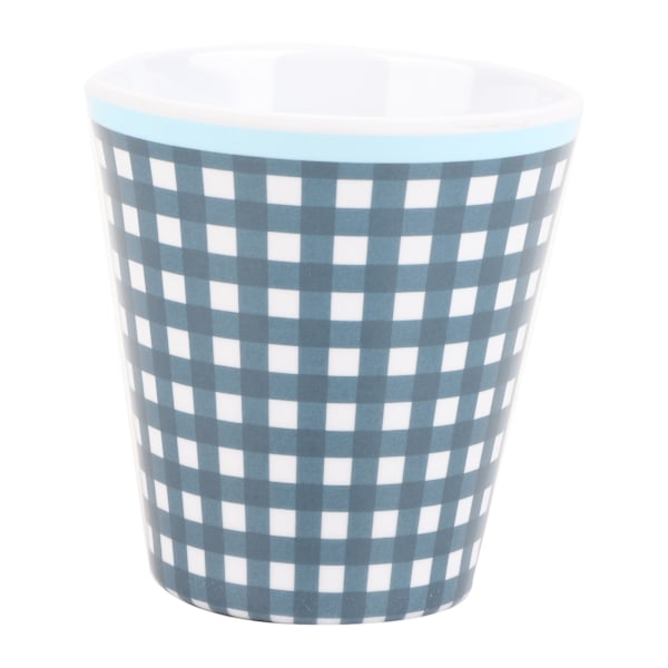 260ml Imitation Porcelain Water Cup Coffee Milk Cup Drinking Mug for Restaurant School Use(Grille bleu foncé )