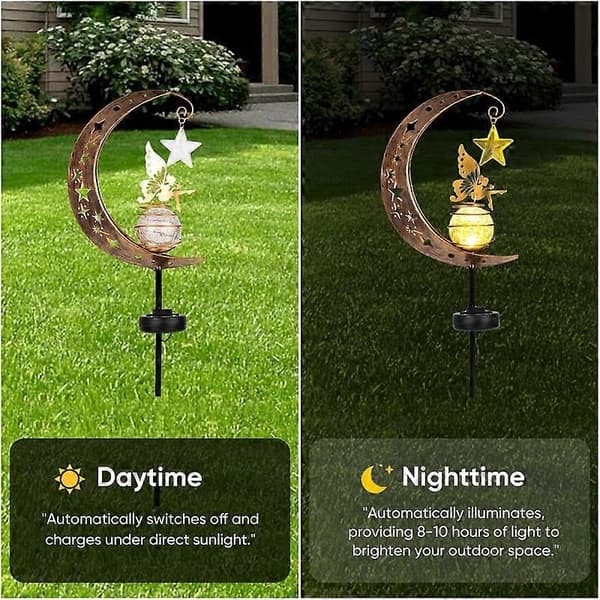 Solcellelamper Hage Utendørs Dekor Vanntett LED Metall Stake Ornament