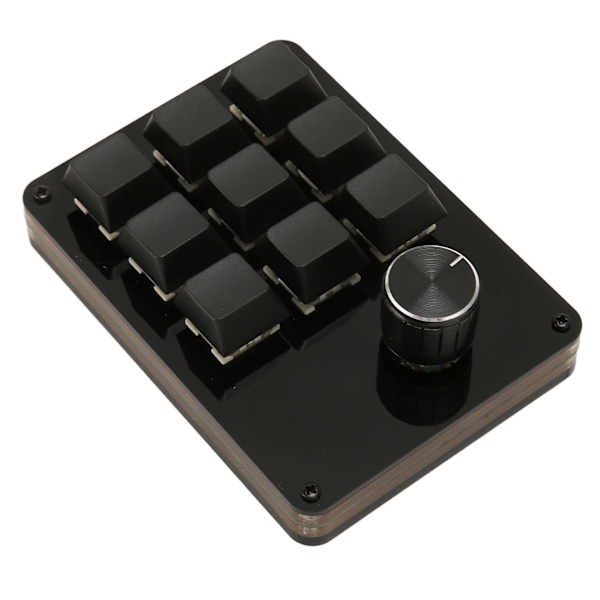Mini 9-tangenters tangentbord med ratt, makro, mekaniskt tangentbord, utbytbara blå switchar, tangentradsskillnad