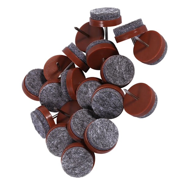 20x Möbelbord Stolben Golvfilt Dyna Glid Glid DIY Spik Skydd Brun 24mm