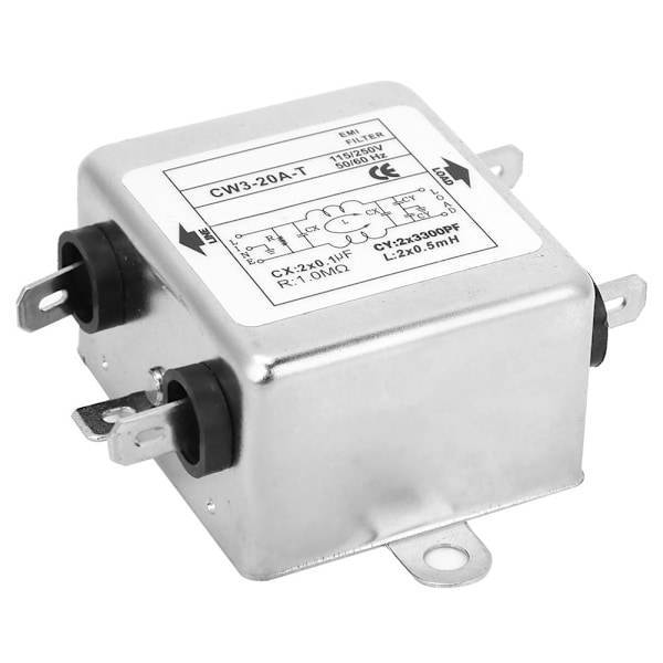 CW3-20A T Yksivaiheinen virtalähteen EMI-suodatin 115V/250V 50/60Hz