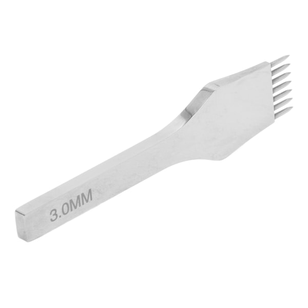 Nahkainen piikitystyökalu, pikaterästä, peilikiillotettu, pyöreä leikkaus, nahan ompelu, leimaustyökalut, 3,0 mm, 7 hammasta