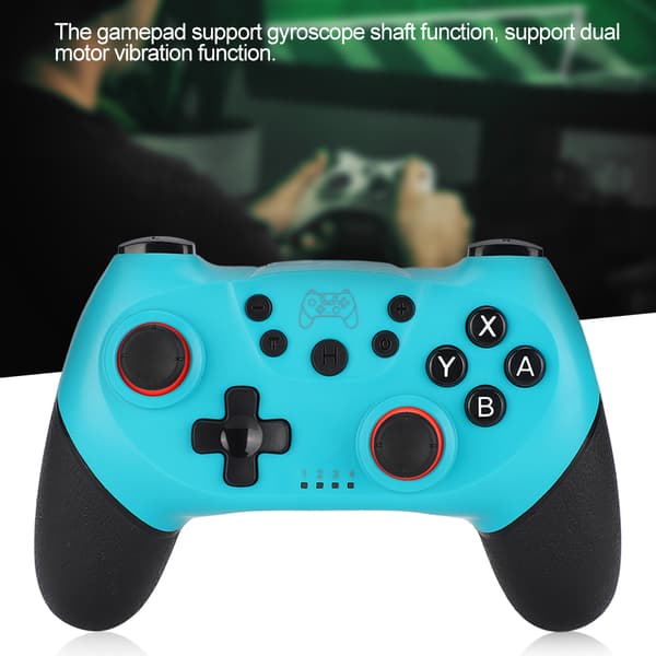 Trådløs Bluetooth Spillkontroll Gamepad med Vibrasjon 6-Akse Somatosensorisk for Switch Hostgreen