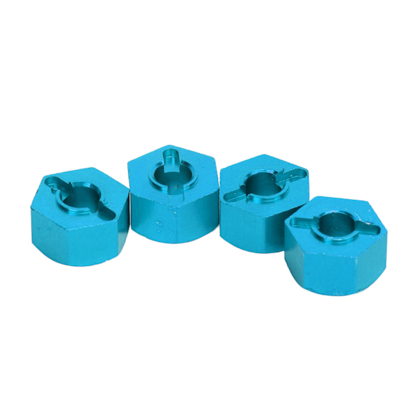 Hex Hubs Hjul Adaptrar med 4 Stift 4 Muttrar CNC-bearbetad Aluminium Hjul Hex Drive Hub Adaptrar för TRAXXAS för SLASH 1/10 RC Bilar Ljusblå