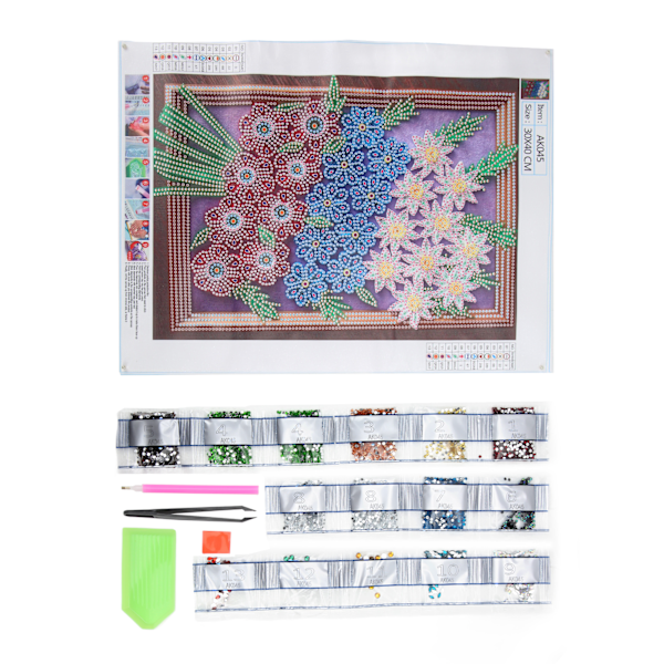 5D Rhinestone Målningskit Bra Vidhäftning Högupplöst Tryck DIY Rhinestone Konst Blomsterkit för Heminredning Gåvor