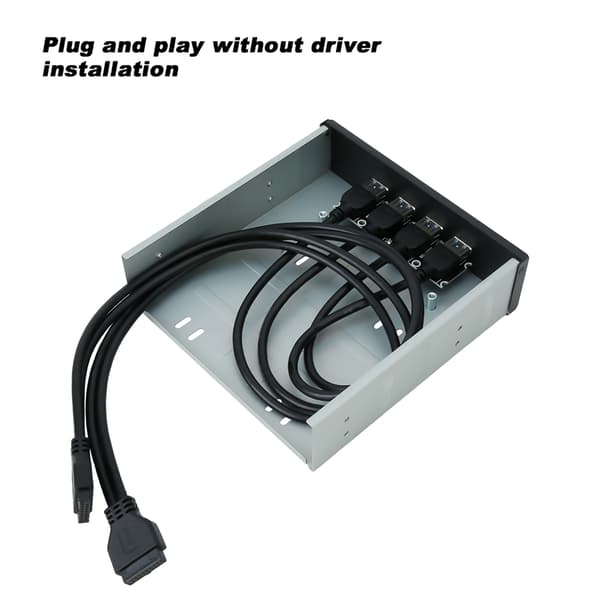 Höghastighets 20Pin 4-Port USB 3.0 Hub Optisk Diskenhet Frontpanel