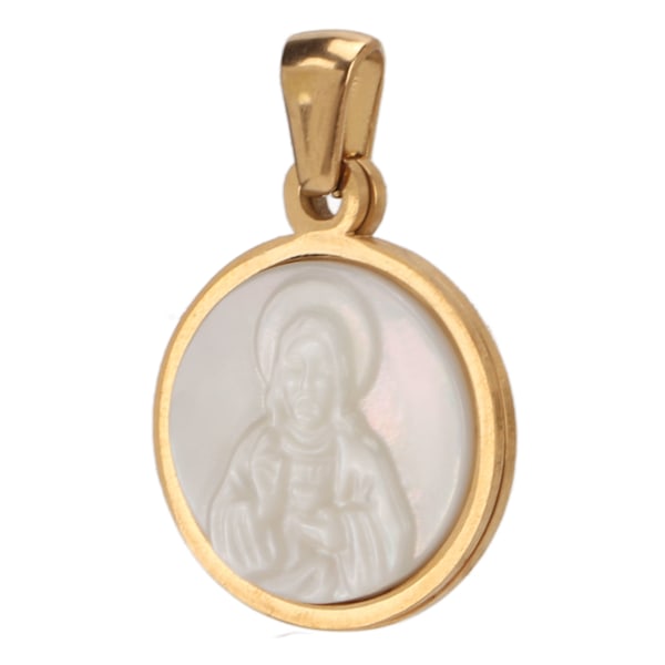 Jungfru Maria Hänge Jungfru Maria Guadalupe Pärlrelief Dubbla Lager Metall Religiös Hängsmycke Dekoration Gåva