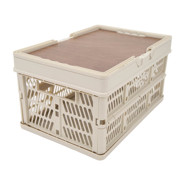 Camping Picnic Kurv Foldbar Stor Kapacitet Multifunktion Håndholdt Camping Opbevaringskurv Camping Opbevaringsboks Grå Hvid M