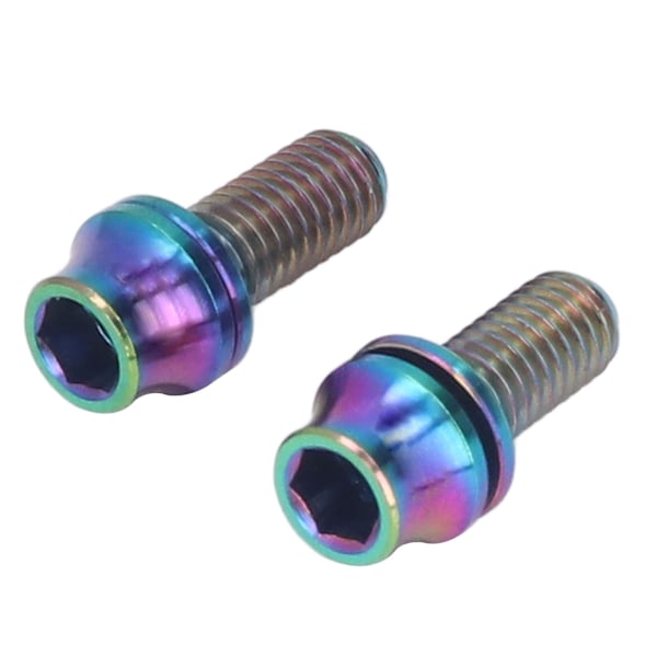 RISK 2 Styck titanlegering cykel vattenflaskhållare Bultar M5x12mm Cykel vattenflaskhållare skruvar med packning för Mountain Road Bike