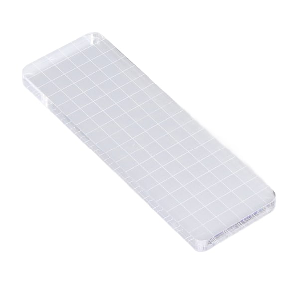 Akrylblokk 6x18cm Sikker Rund Hjørnedesign Transparent Gjenbrukbar Holdbar Klare Stempler for Notatbok Kalender Kort