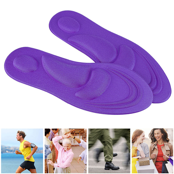 Ortopediset pohjalliset Lattajalat Holvituki Memory Foam -pohjallinen Kenkäpehmuste Mukavuus Violetti naisille