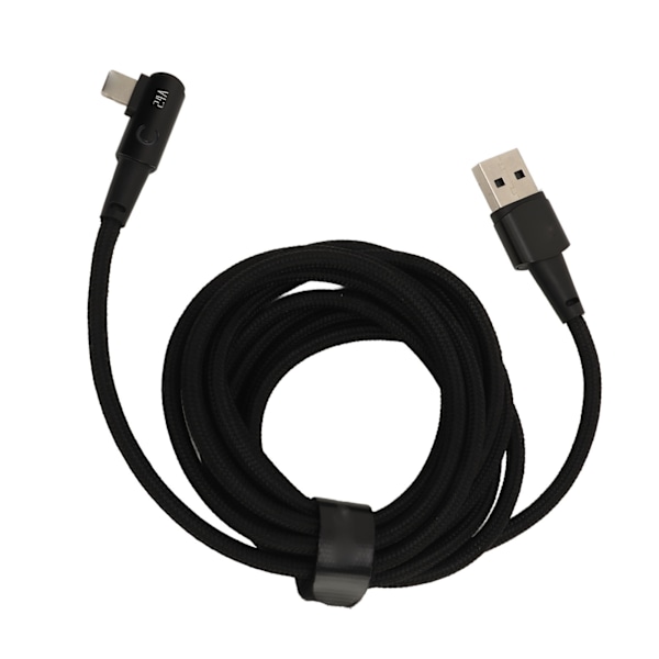 Opladerkabel til iPhone 90 Grader 2 Meter Hurtig Opladning 2.4A Kabel Sort