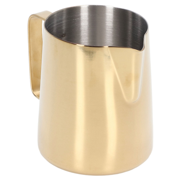 Melkeskummerkanne 350ml 304 Rustfritt Stål med Skala Dryppfri Tute Melkeskummerkopp for 350ml Gullbelagt med Skala