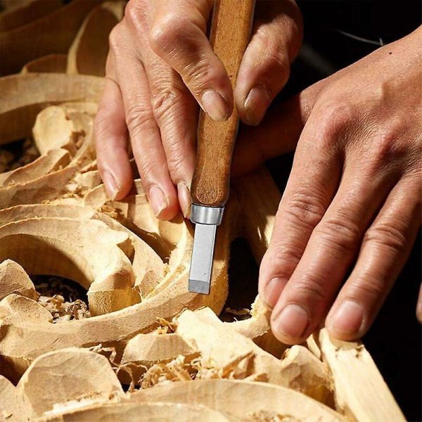 Set för träsnideri - 12-delade professionella mejslar och knivar för skulptering och träbearbetning - inkluderar skyddsöverdrag