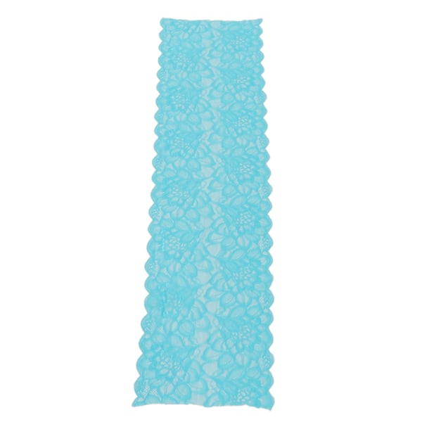 Blondestoff 10 Yards 23cm Bredt Moderne DIY Klippbart Mykt Stretch Mesh Nylon Blondebånd Trim for Sying Blå