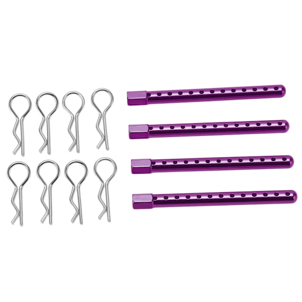 RC karosseripost højstyrke aluminiumslegering RC bilskalsholder med spænde til HSP 94102 94122 94103 94123 1/10 Lilla