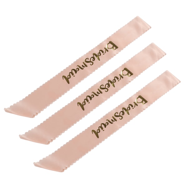 3 stk. Bride to Be Skærf Pink Dobbelt Sidet Satin Stof Elegant Komfortabel Berøring Blankt Skriftdesign Bryllupstilbehør