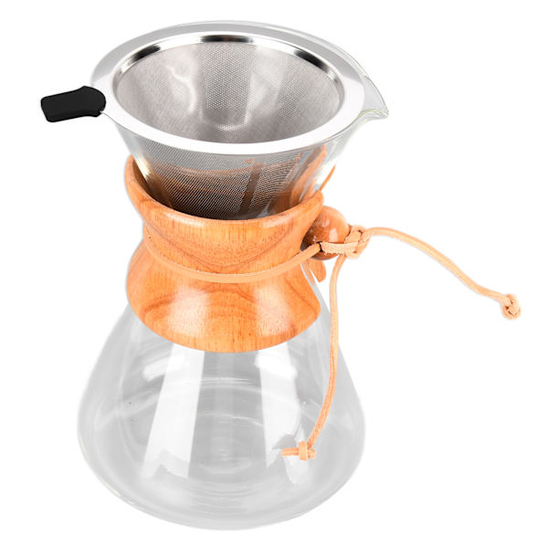 Varmebestandig kaffekanne drypper med trakt Stor kapasitet Hell over kaffetrakter for hjem 800 ml