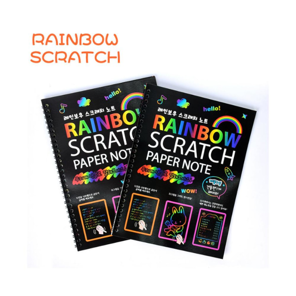 3 stycken Scratch Painting Barns kreativa målning DIY Färgglad Scratch Painting Rainbow Book