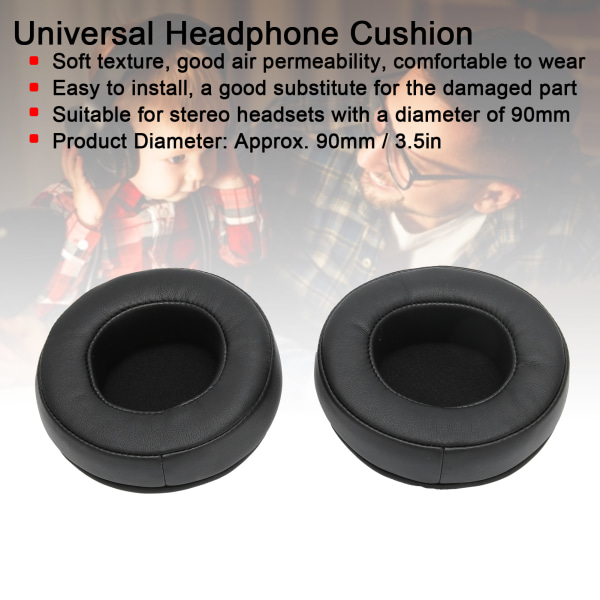 Universale øreputer for stereohodesett - 2 stk