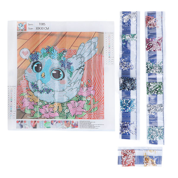 Diamantmaling DIY Håndlaget Liten Ugle 5D Diamantmaling Broderi Dekorativt Maleri