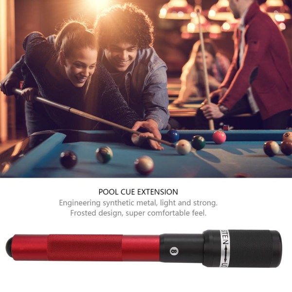 Nine ball Club Telescopic Pool Cue Extension Accessory Parts (Rose Red)