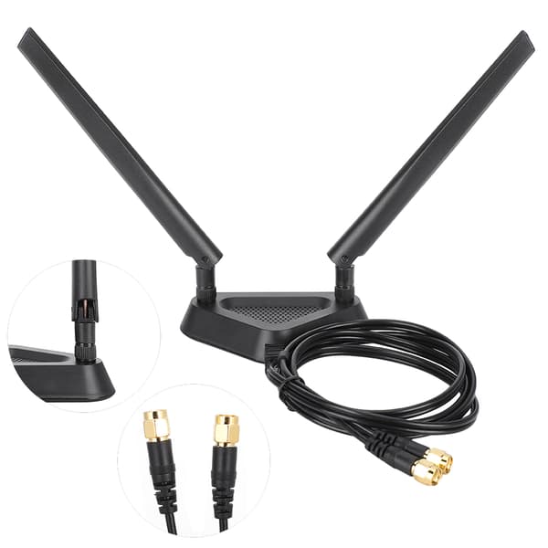 Dualbandantenn 2.4G / 5G SMA 6DB Rundstrålande Hög Förstärkning Extern Triangulär Bas