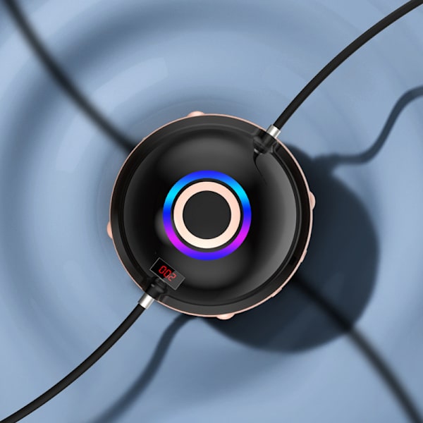Hoppetov Machine med Bluetooth Musik LED Automatisk Smart Elektrisk Hoppeudstyr til Indendørs Udendørs Pink