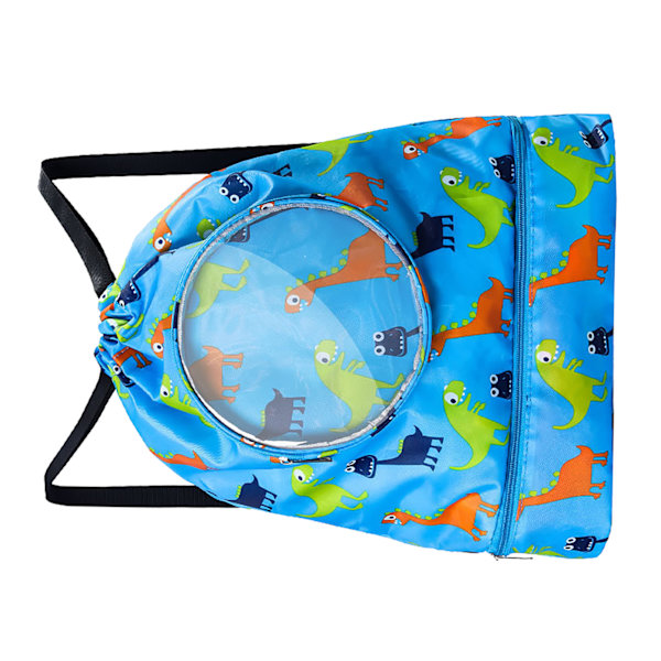 Svømmebag Tegneserie Mønster Vanntett Oxford Stoff PVC Justerbar Skulderstropp Trekkstreng Strand Ryggsekk for Sport Dinosaurus Stor