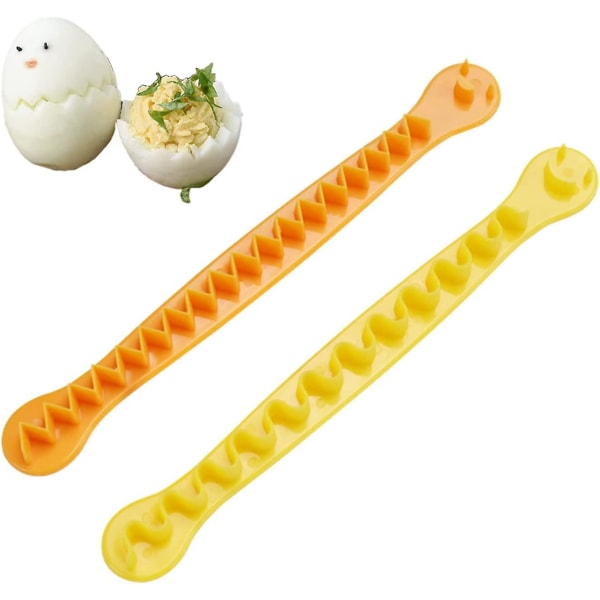 Æggeskærersæt - blomst, zigzag, bølget - Hurtig og nem udskæring til hårdkogte æg (2 stk)