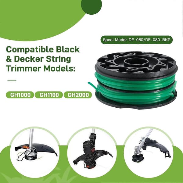 For Black & Decker Gressklipper 3 DF-080-BKP Nylon Trådspoler + 1 RS0011 Spoledeksel