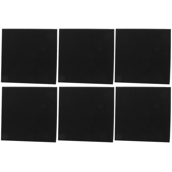 6st ljudabsorberande skiva akustisk polyesterfiber ljudisolerade brandsäkra ljuddämparpaneler (svart) Black