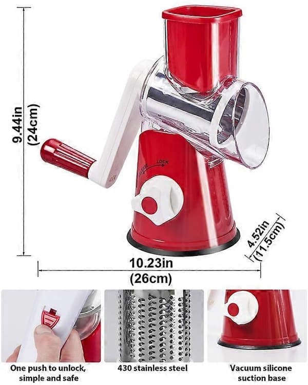 Rotary Cheese Grater with Handle