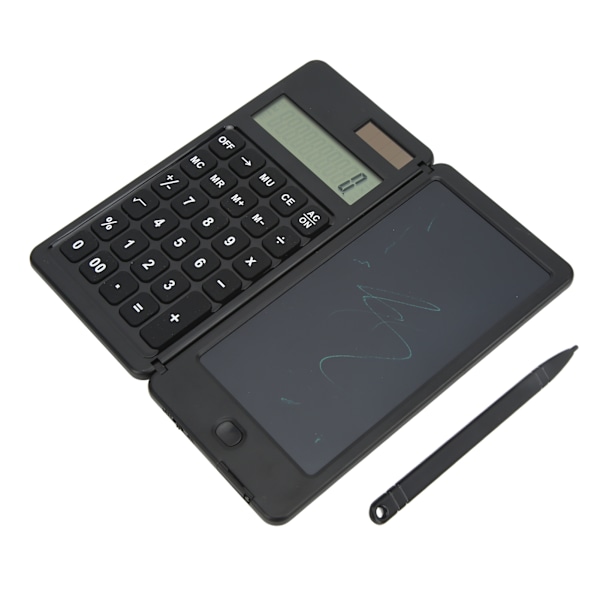 Lommeregner Notesblok 10-cifret Display Dobbelt Strømforsyning 128g Multifunktionel Solar Folde Lommeregner til Kontor Skole Hjem