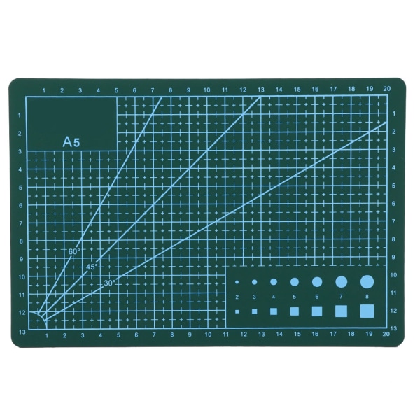A5 Slitesterk PVC-skjærematte Cut Pad Board Selvhelbredende Håndlaget DIY-verktøy Grønn