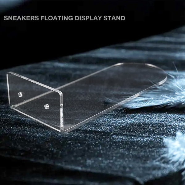 Flydende skohylder i klar akryl - sæt med 6 | Vægmonteret display til sko og sneakers