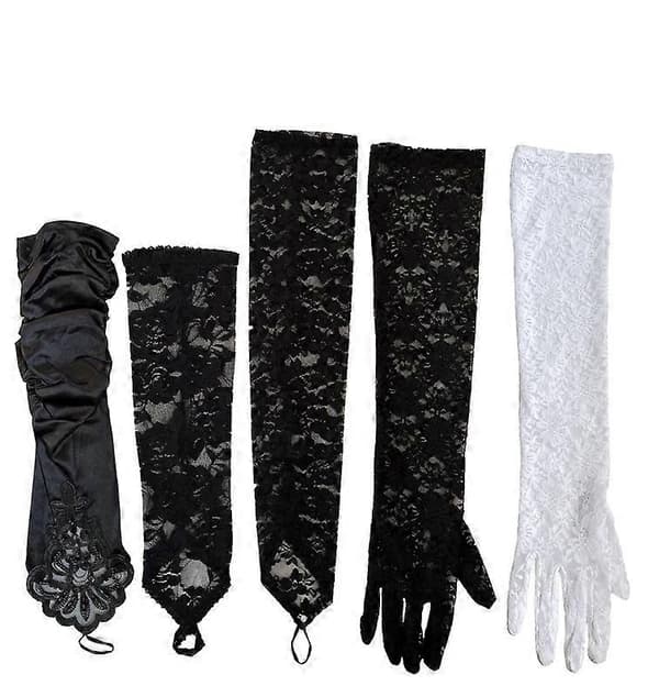 Long Lace Gloves Opera Length for Dance Party