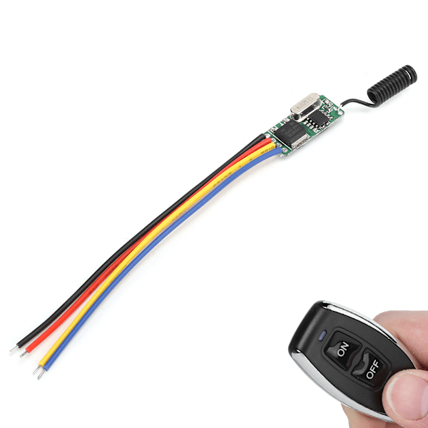 Bredspänning 3,7‑12V Mikro Trådlös Fjärrkontroll Switch Modul LED-ljus Modifierad Panel