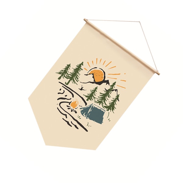 Leirintäpuutarhalippu Polyesteri Sääkestävä Leirintäbannerit Ulkokäyttöön Piknik-Koristeluun 30x45cm/11.8x17.7in LY022 DM WJGQ1511