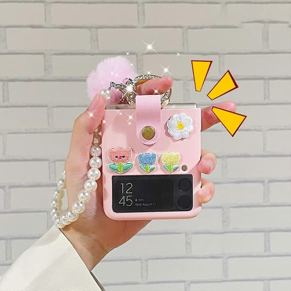Case Compatible With Samsung Galaxy Z Flip 3/4, Hard PC Shockproof Non-slip Protective Case With Strap Ring