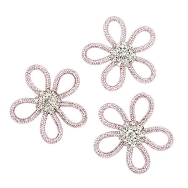 3 st Skobrosch Söta Färger 6cm Strass Bred Blomform Klädbrosch för Skor Väska Bröllopsklänning Rosa Mesh Vit Strass