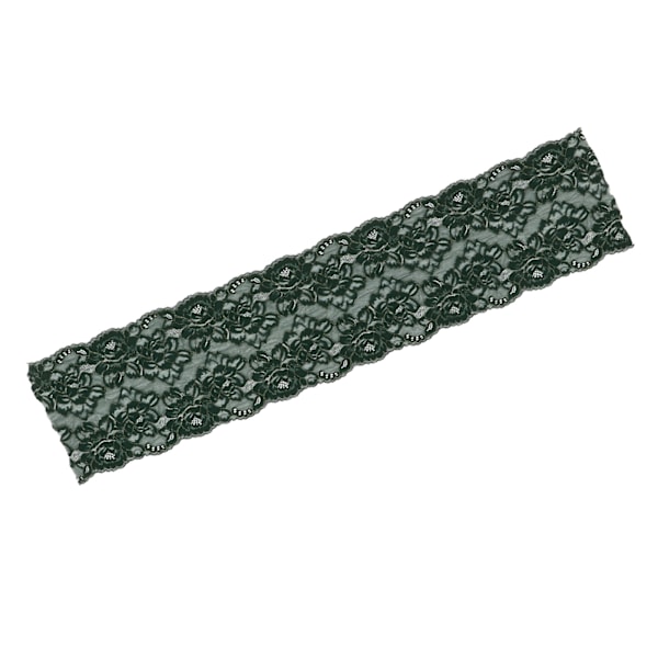 Pitsinauha, 20 cm leveä, 9 metriä pitkä, ihoystävällinen, eloisa väri, pehmeä, kestävä, monikäyttöinen ompelupitsi DIY-askarteluun, mustanvihreä