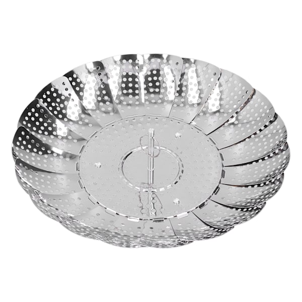 Rustfritt stål dampkurv 28 cm diameter sammenleggbar dampstativ for hjemmet