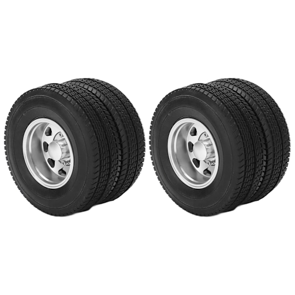 2st RC-legering bakhjulsnavfälgar med 21 mm bredd gummidäck för Tamiya 1/14 Traktor Dumper TrailerSilver