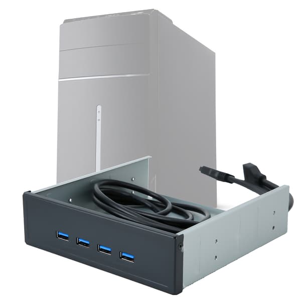 Höghastighets 20Pin 4-Port USB 3.0 Hub Optisk Diskenhet Frontpanel